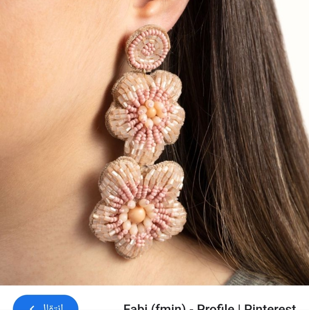 LOVISA Fabric Statement Flower Beaded Drop Earrings